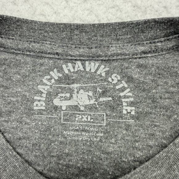 Black Hawk Style Shirt Mens 2XL Gray USA Short Sleeve American Flag Military - Picture 8 of 9
